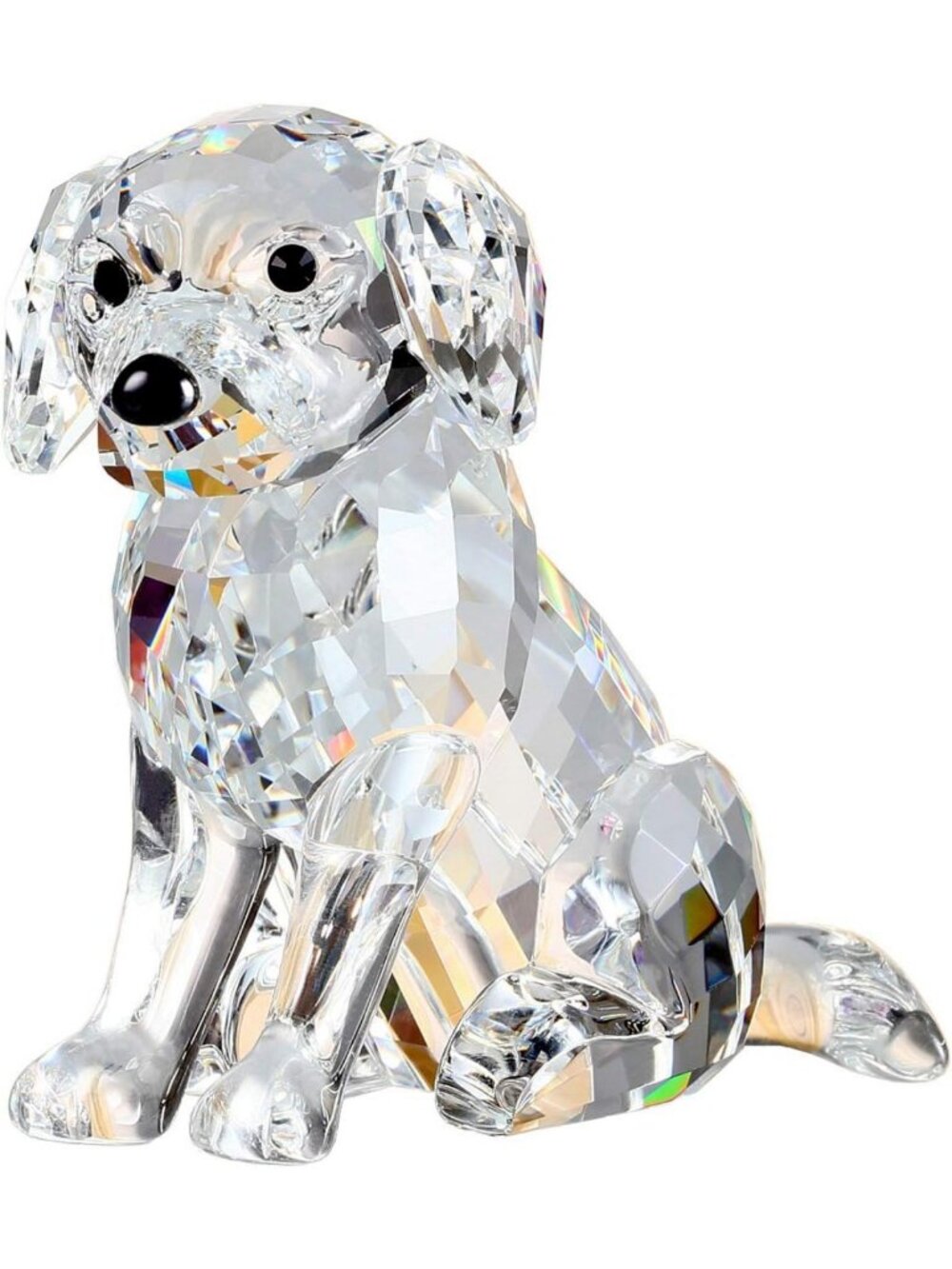 Crystal Labrador Dog Puppy Figurine - Cute Home Decor, Collectible Gift Idea